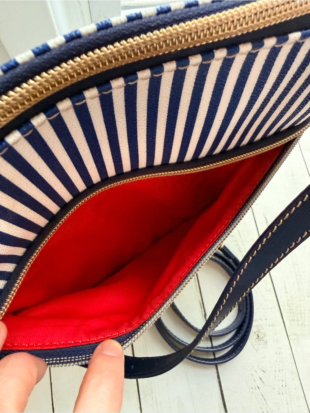 Dooney & Bourke | Nautical Navy and White Striped Crossbody - Picture 9 of 16